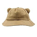 Women's Cat Ears Bucket Hat Ladies Fisherman Hat Packable Summer Hats Sun Protection Cap for Outdoor Travel,Khaki