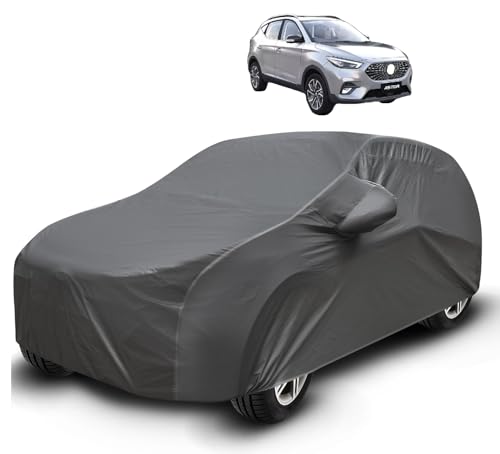 Image of Auto Hub Waterproof Car Cover Compatible with MG Astor with Mirror Pockets, Soft Cotton Lining, MG Astor Car Cover Waterproof, Grey