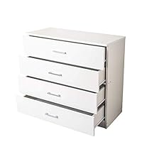 Home Treats White Chest of Drawers Bedroom Furniture I 4 Drawer Chest of Drawers I Anti Bowing Drawer Support I Clothes Organiser for Any Room I Easy to Assemble