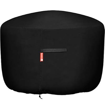 Round Gas Fire Pit/Table Cover-Heavy Duty 600D Polyester with PVC Coating Material,100% Weather Resistant and Waterproof, Fits 30",33",36 inch,35 inch, 34 inch Fire Pit/Bowl Cover,Black,36” Dia X 24”H