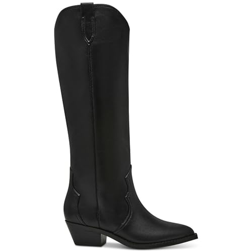 Cowboy Boots for Women Mid Calf Wide Calf Cowgirl Boot Pull on Pointed Toe Chunky Block Heel Fashion Vintage Shoes3