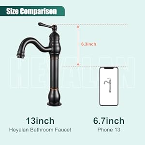   Vessel-Sink-Faucet-Tall-Bathroom-Faucet-Single-Handle-1-Hole-High-Spout-with-Drain-Brass-Material-360-Degree-Adjustable-Lavatory-Vanity-Mixer-TapStraight-BodyOil-Rubbed-Bronze