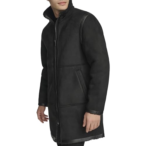 Image of DKNY Men's Long Faux Shearling Coat
