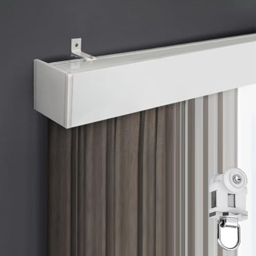 Three-in-One Light Blocking Top, Aluminum Shower Track Room Dividers, Privacy-Enhancing Dust-Proof Tracks, Adjustable Wall Mount Baffle Rail (L160cm/63in)