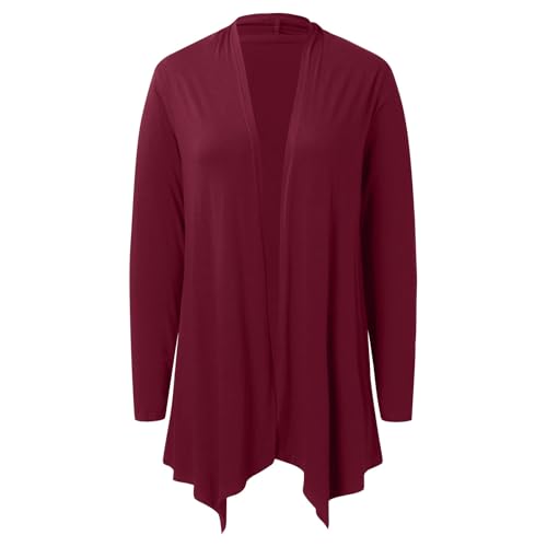 Chaqueta larga holgada tipo cárdigan monocolor de mujer para invierno 4