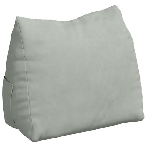 Coussin de dos pour salon et bureau oreiller lombaire gris