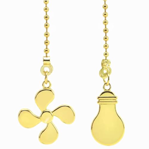 Image of IFNOW Ceiling Fan Pull Chain Metal Fan pull chain extension, ceiling fan chain connector,Diameter 3.2mm 6.5 Feet Long with 6 PCS Connector (Gold)