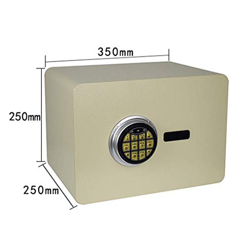 sejf, Stee Constructio z Emergenc Overrid Ke Cas Bo dla Offic Hom Wall(Black,42x35x20cm)