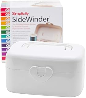 Simplicity 388175A Sidewinder Portable Automatic Bobbin Winder Machine, 120 Voltage, White