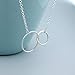 Gifts Necklaces Sterling Silver Necklace Friendship Eternity Pendants Two Interlocking Infinity Circles Pendant Gift Card Friends Love Jewelry