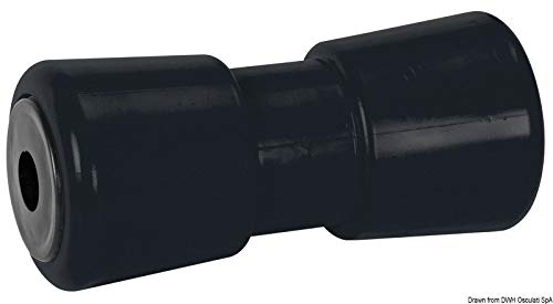 Roue centrale noire 185 mm OSCULATI avec trou 21 mm pour remorque