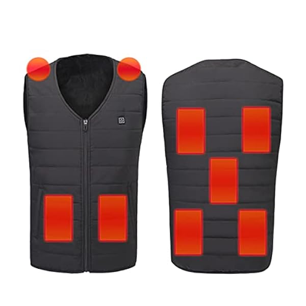 Verwarmd vest voor heren Winter verwarmd vest USB-verwarmingsjack met 3 instelbare temperaturen Warmtevest Power Bank USB elektrisch verwarmingsvest Verwarmingsjack voor buiten wandelen moto