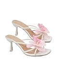 MakeMeChic Women's Open Toe Floral Kitten Heels Flower Summer Beach Sandals White 8