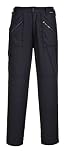 Portwest S687 Womens Work Trousers Lightweight Multi-Functional Polycotton Fit Zip with Knee Pad Pockets Improved Fit Workwear Site Pants Industrial Utility Machine Washable, Black, Large