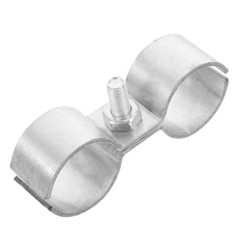 Abrazadera de tubo doble con abrazaderas, 32 mm, galvanizada, para y autocaravanas, conexión de tubo estable y fijación de cable