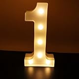 Larger Led Light Up Numbers 1 Letters, AUSAYE Decorative Number Lights Sign for Night Light Wedding Party Decor Birthday Christmas Home Bar Decoration Number 1