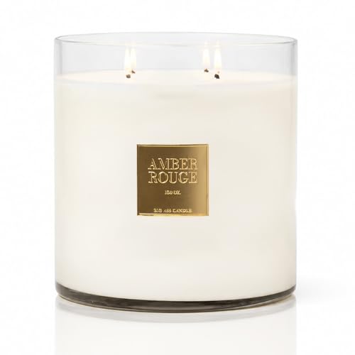 Big Ass Candle | Huge 10lb Luxury Candle, 150oz, Up to 500 Hours | Amber Rouge | Saffron, Jasmine, Amberwood | Natural Coconut-Soy Wax | by Big Ass Luxuries | As Seen On Shark Tank