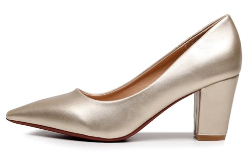 Image of VenusCelia Women's Lewin Pump Chunky Heel Shoe