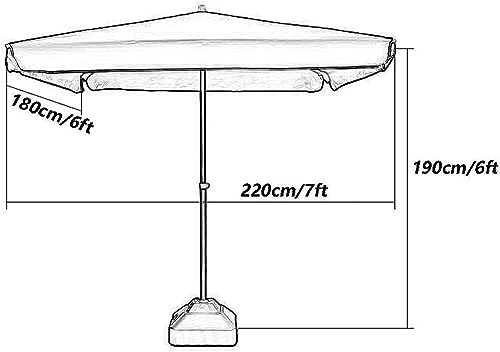 Sombrilla rectangular de jardín roja grande para terraza patio y jardín 7