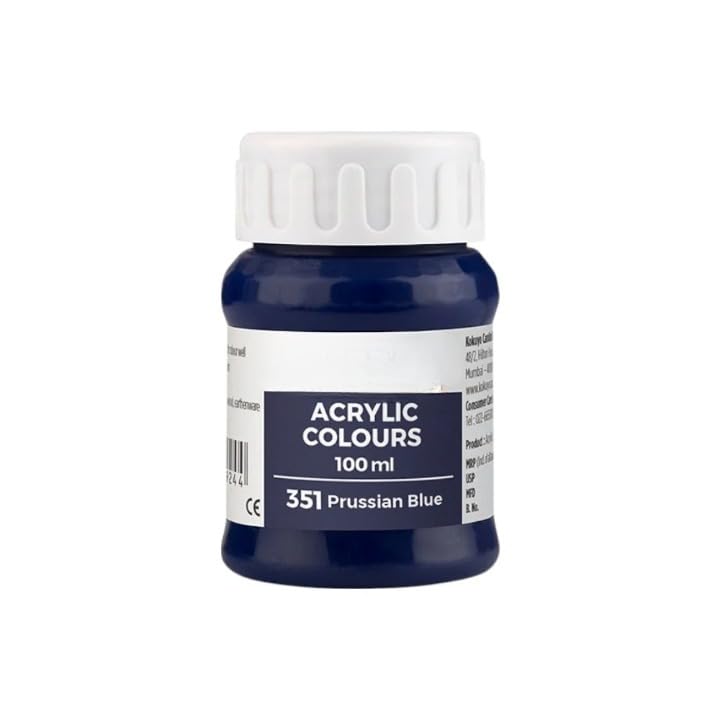 Image of Acrylic Colour (Fabric Colour) | 100 ml.- 100ml, Multi-Surface, Skin-Friendly & Vegan | (351 Prussian Blue)