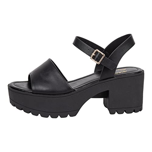 Womens Sandals Open Toe Lug sole Block Heeled Platform CHECA