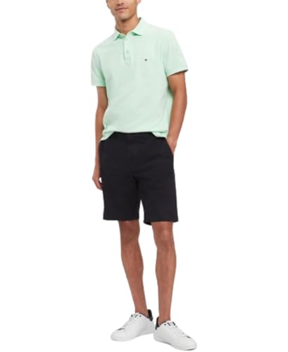 Image of Tommy Hilfiger Men's Short Sleeve Polo Shirts in Slim Fit with Stretch and Organic Pique Cotton