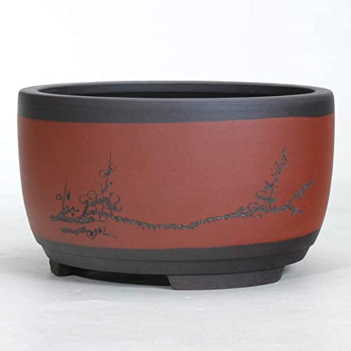 Creative Ceramic Planter Clay Purple Flower Pot Bonsai Plant Ceramic Pot Flowerpot Single Indoor Bonsai Pot Style Chinese Large Interior Plants (Color : Orange, Size : 25.5x15cm) (Red,purple 17x10cm) Creative Ceramic Planter Clay Purple Flower Pot Bonsai Plant Ceramic Pot Flowerpot Single Indoor Bonsai Pot Style Chinese Large Interior Plants (Color : Orange, Size : 25.5x15cm) (Red,purple 17x10cm)