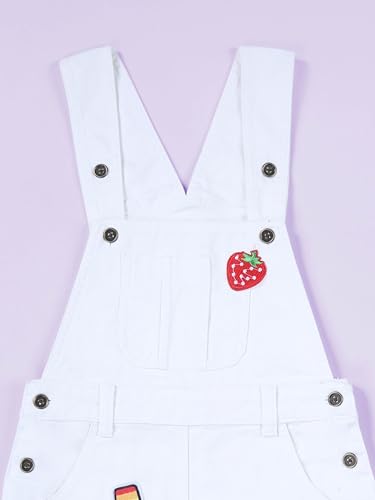Image of KiddoPanti Girls Solid A-Line Fit Pinafore 5 Pocket Denim Dungaree Skirt