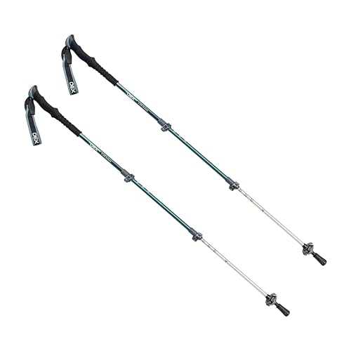 OEX Duralumin Walking Poles, 7075 Aluminium, 4-Section Telescopic, Foam Grip, Carbide Tip, 105-135cm, 244g, Pair