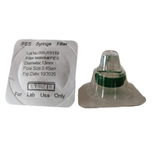Chempure® Syringe Filter with outer ring, PES (Polyethersulfone) Membrane, 0.45μm Porosity, 13mm Diameter, PP Housing, STERILE, Individually Wrapped, 100pcs/pack Code- CS5450 (PES 13mm 0.45um STERILE) (B0CBCL8YWJ) Amazon Price History, Amazon Price Tracker