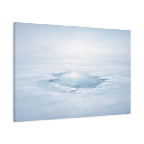Soft Dreamscape Ice Surface Texture Frozen Lake Nature - Canvas Wall Art Print 36×24 inch (90×60 cm) - Horizontal / 1.25 inch (3 cm)