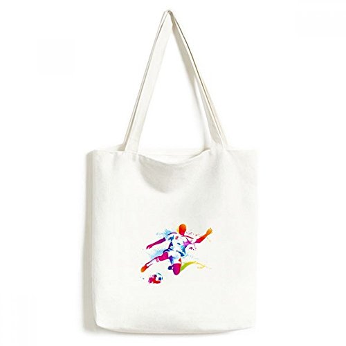 Sac fourre-tout football lavable grand cabas tissu multicolore 33x40