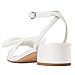 Castamere Women's Bow Knot Heeled Sandals Ankle Strap Buckle Open Square Toe Block Chunky Heels Wedding Dress Bride Fashion 1.4 Inches Heels White 9 M US