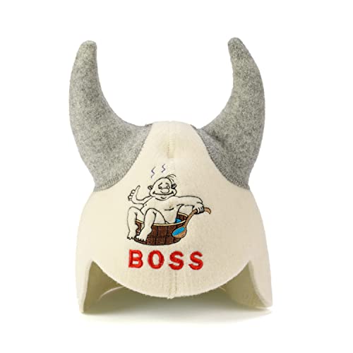 Chapeau de sauna pour vos séances détente en feutre de laine biologique blanc Sauna Boss