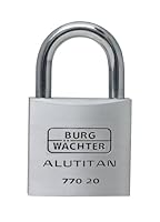 BURG-WÄCHTER Vorhängeschloss mit Schlüssel, Vorhangschloss, 3,5 mm Bügelstärke, Massiver Aluminiumkörper, Innenwerk rostfrei, 2 Schlüssel, Alutitan 770 20 SB, Aluminium