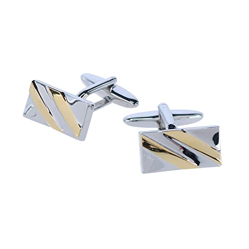 Trafalgar Men's Rhodium and Gold Detailed Cufflinks