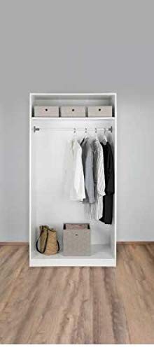 WENKO Teleskop-Klemmstange Herkules, klemmbare Kleiderstange, Spann-Stange zur Befestigung in Nischen oder im Kleiderschrank, individuell ausziehbar, 80-145 cm, aus Metall in Weiß