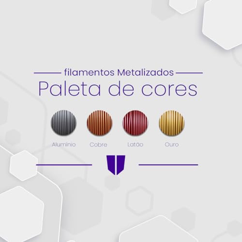 Filamento PLA Alumínio Metalizado Premium 1kg, 1.75Mm, Para Impressoras 3D - Voolt3D (Alumínio Metal