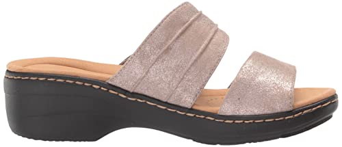Clarks Merliah Charm Heeled Sandal, Taupe Metallic Synthetic, 8.5 Wide #TOP5