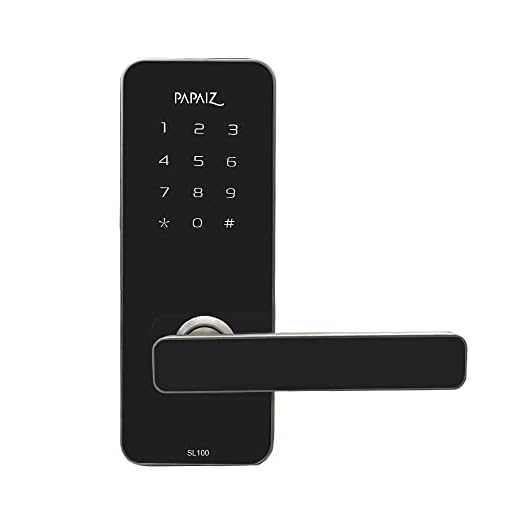 Fechadura Digital Smart Lock Embutida Com Senha e Cartão Preta SL100 Papaiz