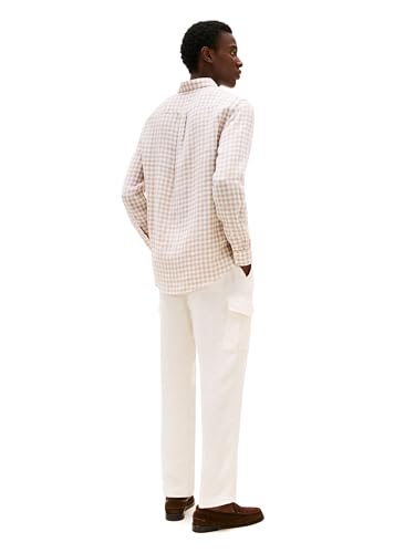 Image of Tommy Hilfiger Men's Long Sleeve Casual Linen Button Down Shirts in Regular Fit