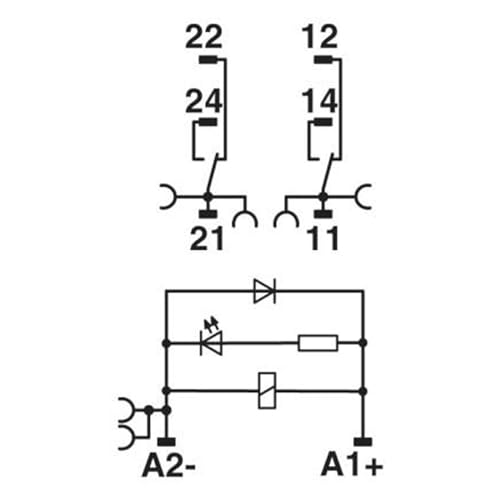 Relais de couplage RIF-1-RPT-LDP-24DC/2X21 module d'interface complet 2903334 - 3