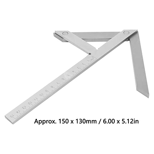 Zentrierwinkel Lineal, 150 x 130mm Zentrumsfinder Mittenfinder Mittenlehre, Mittelmarkierungslehre Zentrierwinkelsucher Winkelmessgerät 45° 90° Winkelmesser Mittellehre Zentrierlehre Anreißwerkzeug