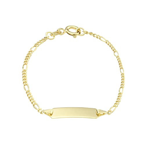 Amor Identarmband Unisex Mädchen Jungen Armschmuck, 12+2 cm, Gold, Kommt in Schmuck Geschenk Box, 2014337