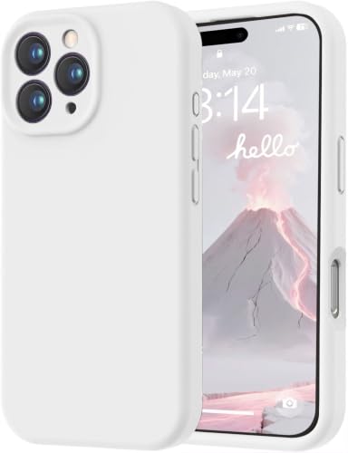 LOVE 3000 Designed for iPhone 16 Pro Case, Premium Silicone with [Soft Anti-Scratch Microfiber Lining] Shockproof Protective Phone Case for Men Women Girls 6.3", White