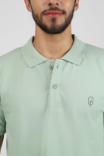 Image of Men's Regular Fit Polo Collar Half Sleeve T-Shirt Cotton Blend Polo T-Shirt Comfortable Lightweight Plain T-Shirt