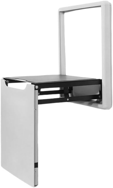 AIZYR Wall-Mounted Folding Stool, Foldable Shoe Changing Stool Entryway Stool Hidden Wall Stool for Bathroom, Living Room, Hallway,White