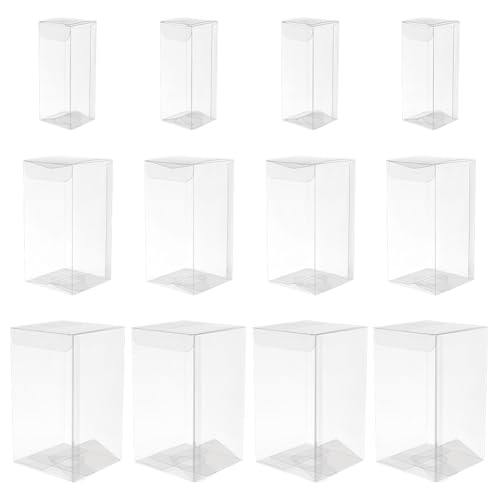 BENECREAT 30 Caja de Regalo de PVC Transparente de 3 tamaños, Caja de Embalaje de Regalos de Plástico de 40x100/60x120/80x140 mm, Caja de Regalos Impermeable para Postres, Chocolate, Caramelo, Moldes