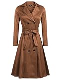 Zeagoo Women's Trench Coats Double-Breasted Long Coat with Belt