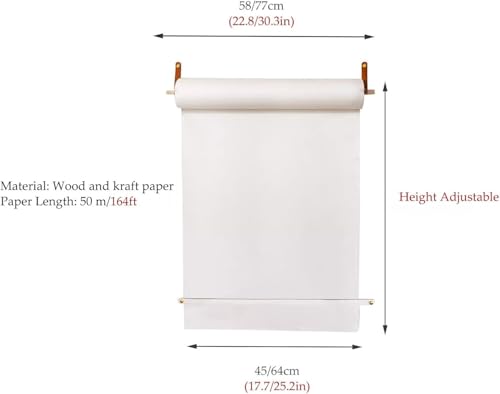 Distributeur de papier kraft suspendu 64 cm support rouleau mural salon - 3